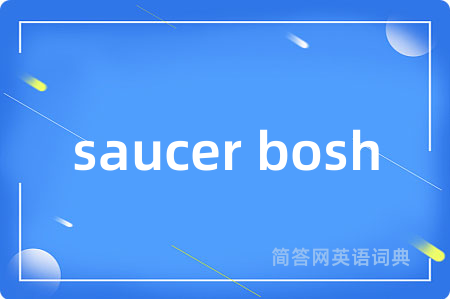 saucer bosh是什么意思,saucer bosh的中文翻译 saucer bosh