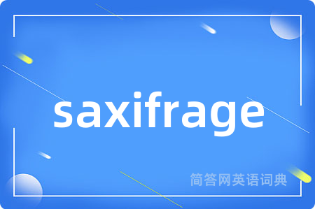 saxifrage是什么意思,saxifrage的中文翻译 saxifrage