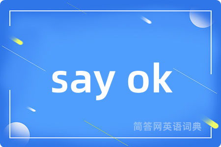 say ok是什么意思,say ok的中文翻译 say ok