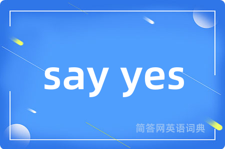 say yes是什么意思,say yes的中文翻译 say yes