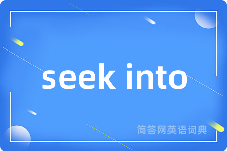 seek into是什么意思,seek into的中文翻译 seek into