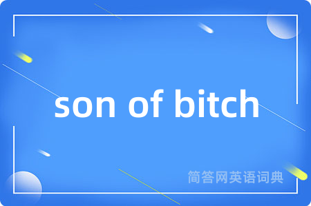 son of bitch是什么意思,son of bitch的中文翻译 son of bitch