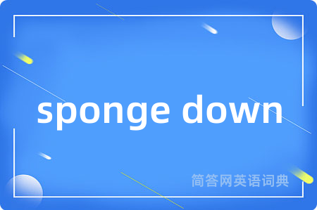 sponge down是什么意思,sponge down的中文翻译 sponge down