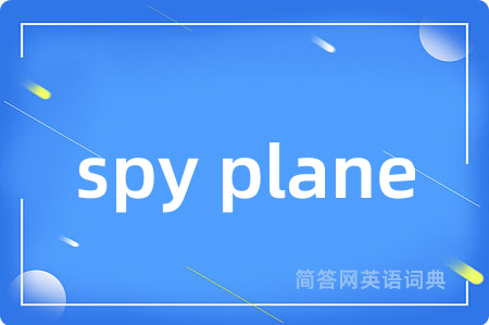 spy plane是什么意思,spy plane的中文翻译 spy plane