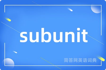 subunit是什么意思,subunit的中文翻译 subunit
