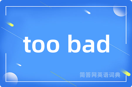 too bad是什么意思,too bad的中文翻译 too bad