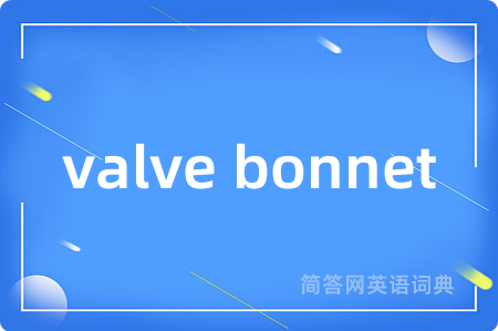 valve bonnet是什么意思,valve bonnet的中文翻译 valve bonnet